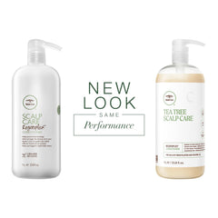 Close-up of Tea Tree Regeniplex conditioner label highlighting volume-boosting blend.