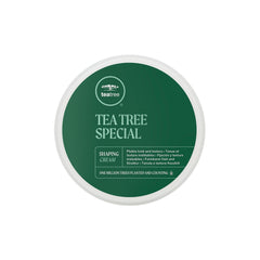 Tea Tree Shaping Cream bottle close-up showing long-lasting hold