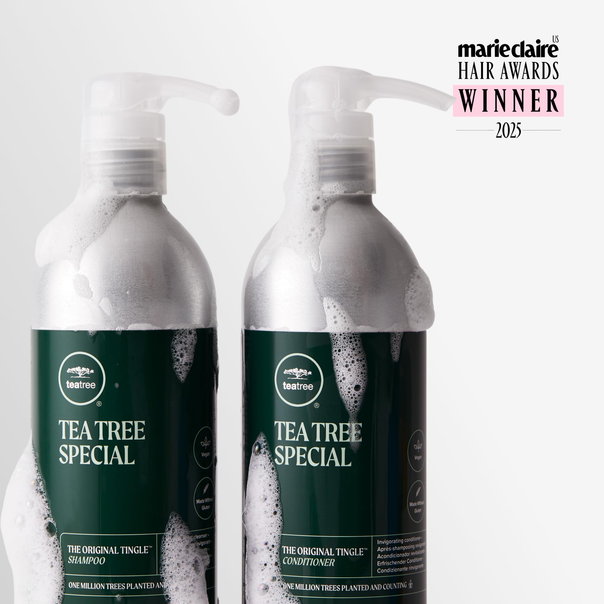 Tea Tree Special Conditioner label close-up highlighting smooth detangling