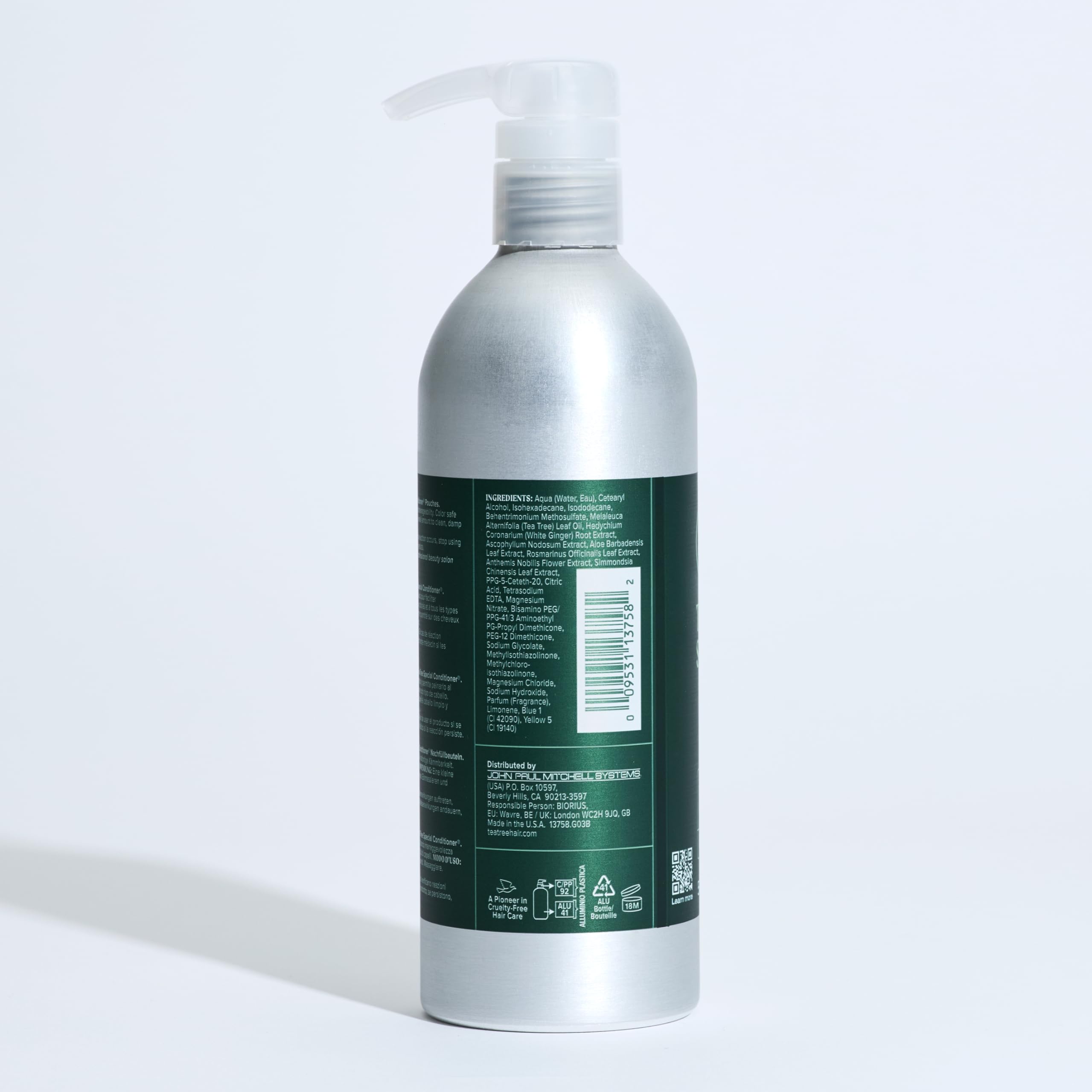 Tea Tree Special Conditioner reusable packaging emphasizes sustainability