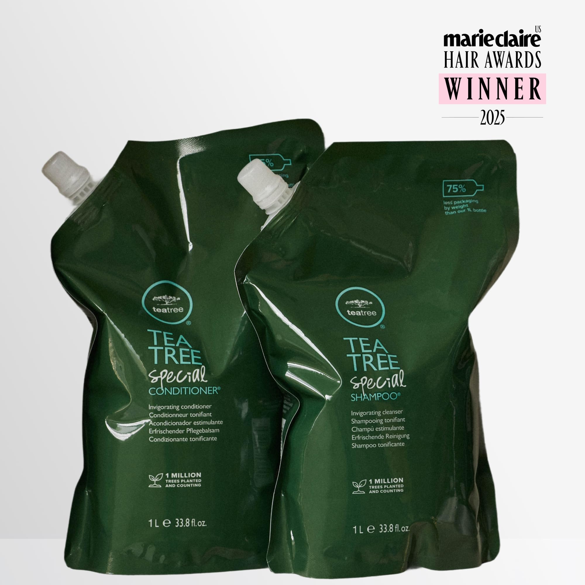 Tea Tree Special Conditioner scent illustration conveys tea tree, peppermint, and lavender aromatherapy.