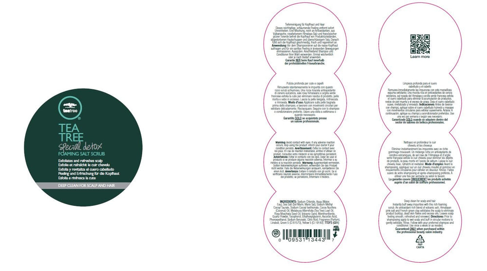 Tea Tree Special Detox Scrub leaves scalp feeling refreshed and clean.