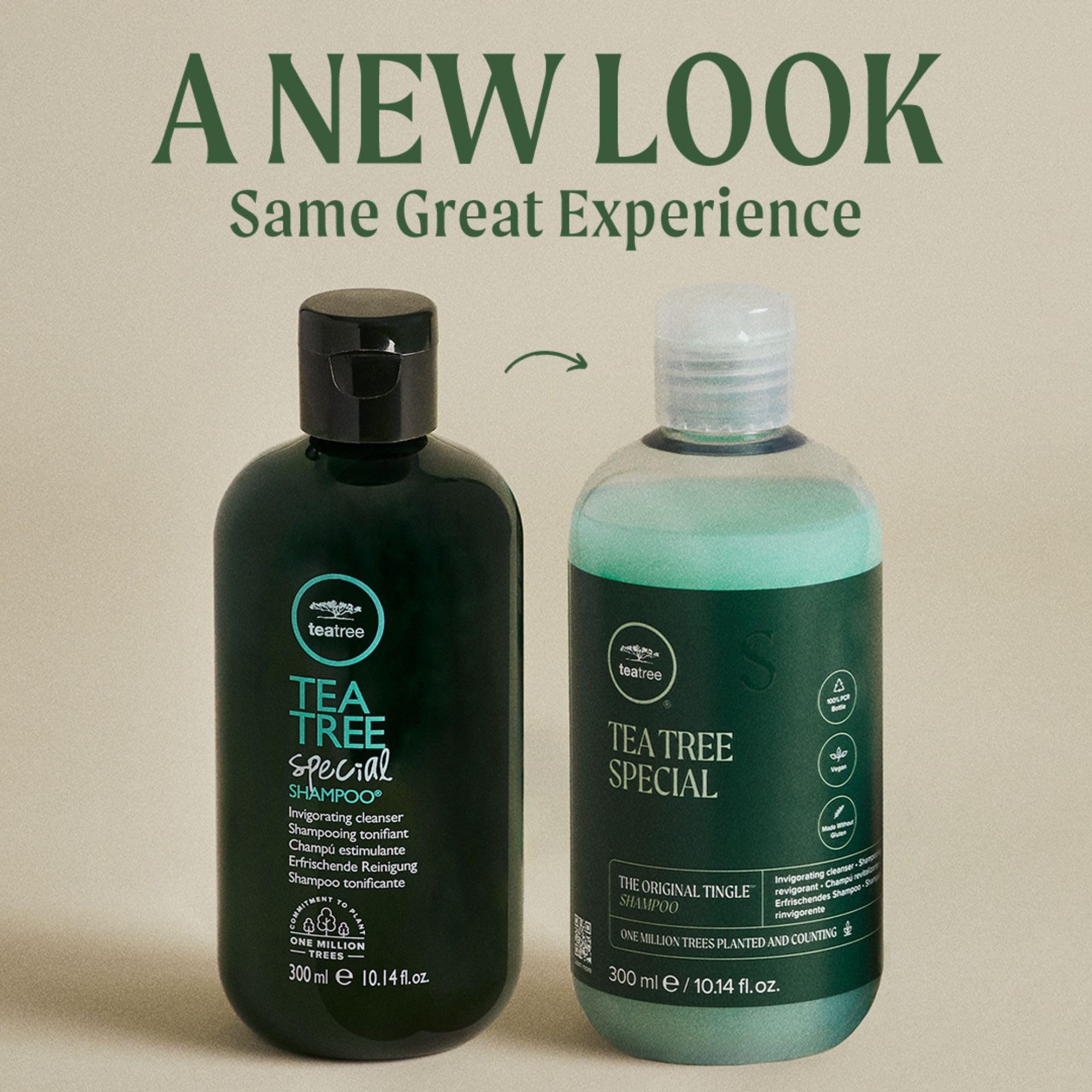Tea Tree Special Shampoo scent with tea tree, peppermint and lavender for invigorating aroma