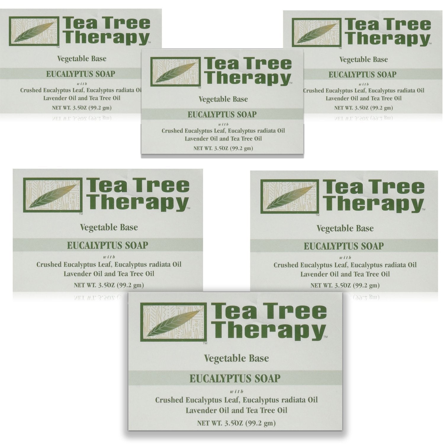 Tea Tree Therapy jabón en barra base vegetal con eucalipto, para uso diario y piel suave.