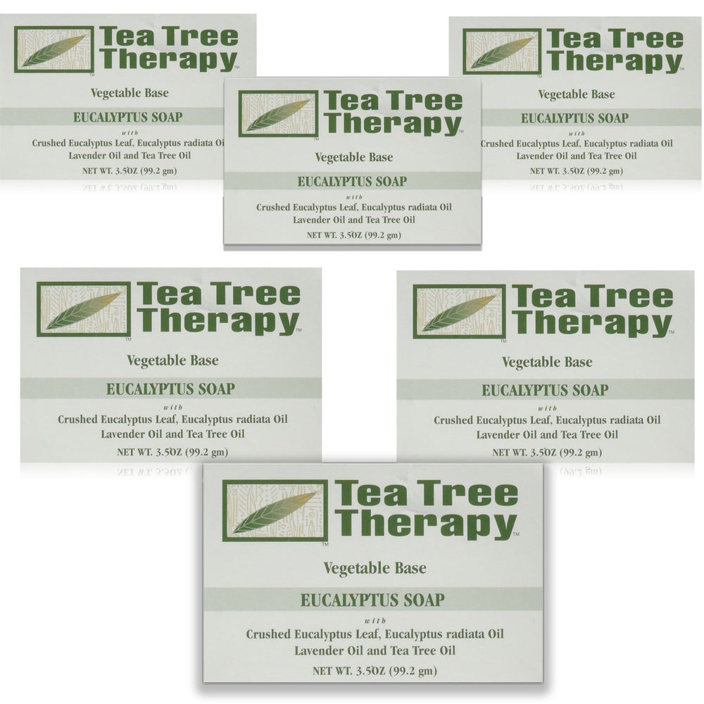 Tea Tree Therapy jabón en barra base vegetal con eucalipto, para uso diario y piel suave.