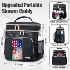 Tealari bag with makeup compartments for organized cosmetics on trips.
