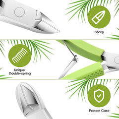 TEAORB cuticle trimmer showing ergonomic jaw design during use.