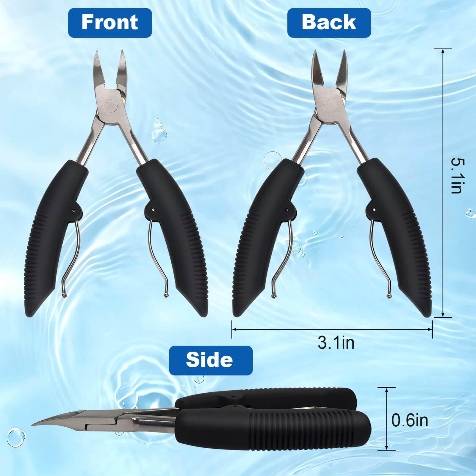 TEAORB stainless steel toenail clippers with a 25° edge for ingrown nails