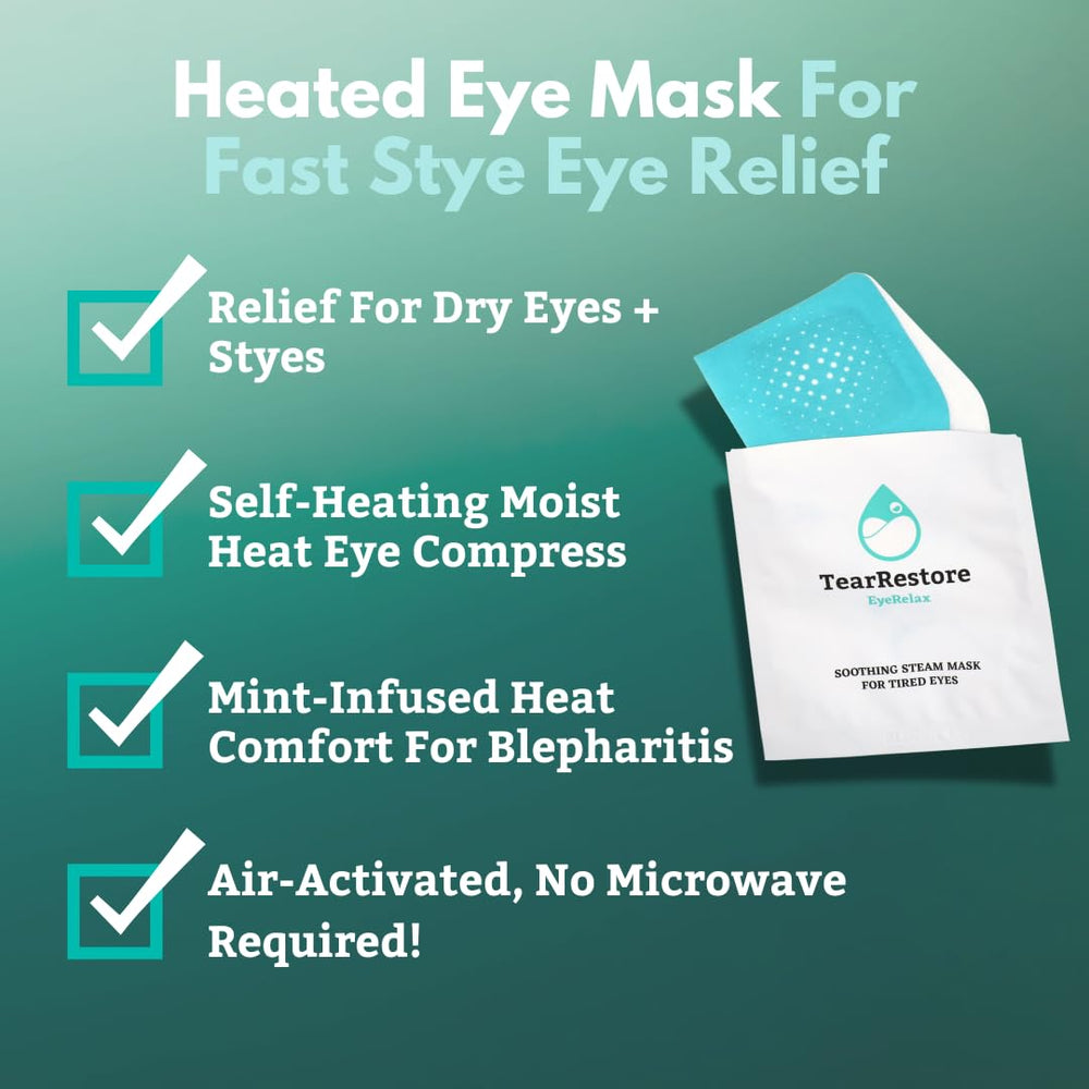 TearRestore EyeRelax mint-infused steam visual for soothing blepharitis relief