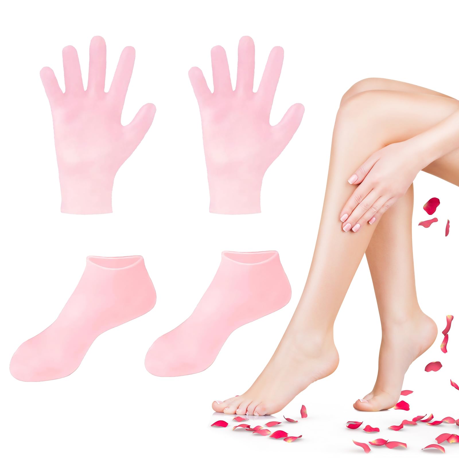 TEAWOO calcetines silicona para pies, hidratación suave tras pedicure.