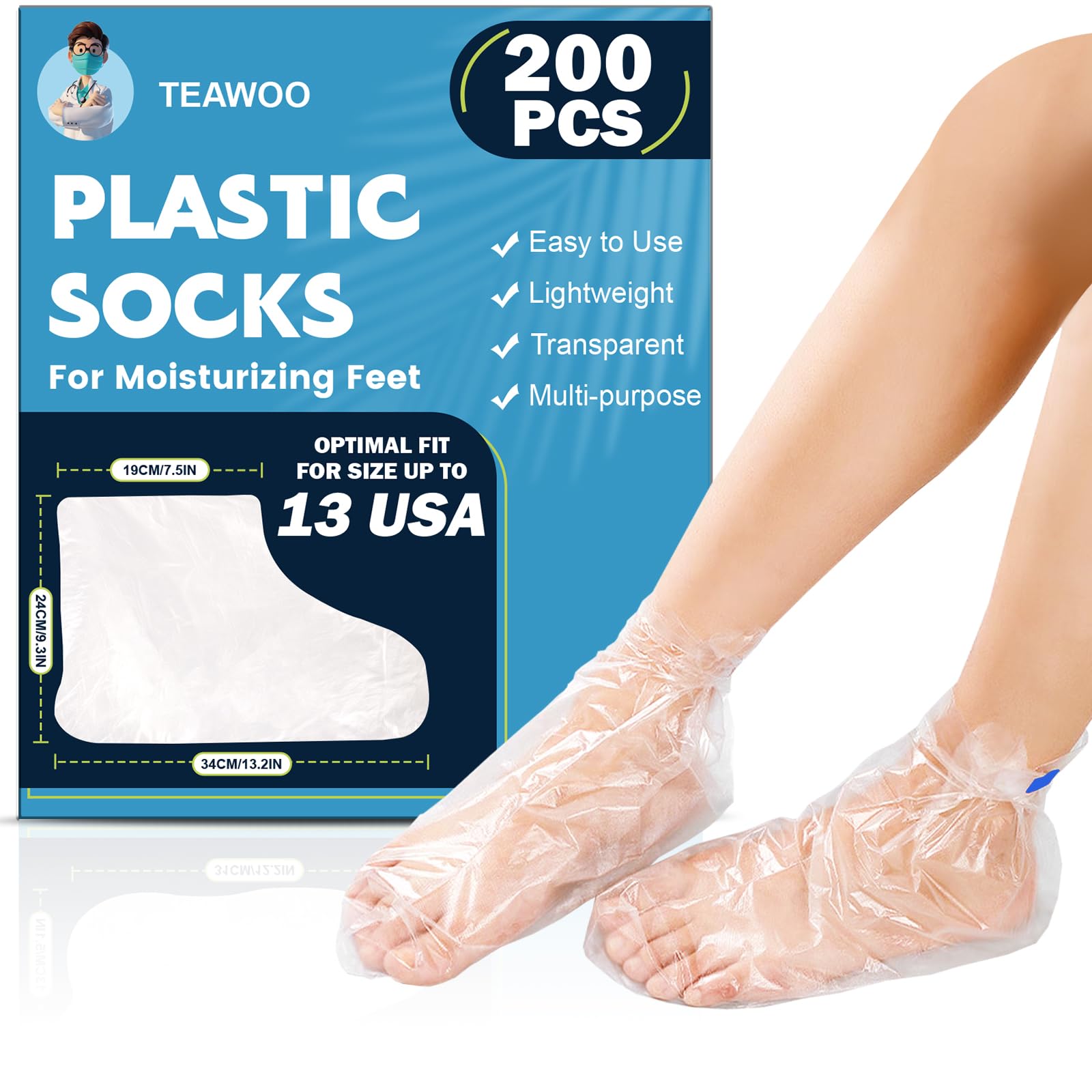 TEAWOO cobertores para pies con dos tallas, ajuste cómodo para tratamiento en casa.