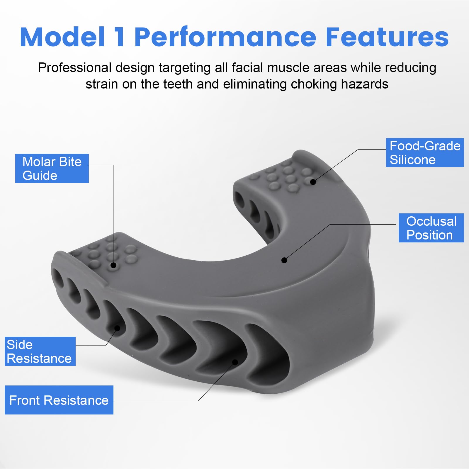 TEAWOO ejercitador de mandíbula modelo 2, resistencia 50 libras para entrenamiento intermedio