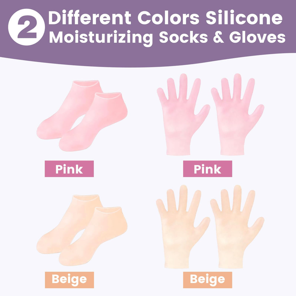 TEAWOO foot-care application shows lotion use with silicone socks
