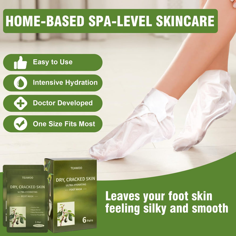TEAWOO foot mask with glycerin for lasting moisture and comfort