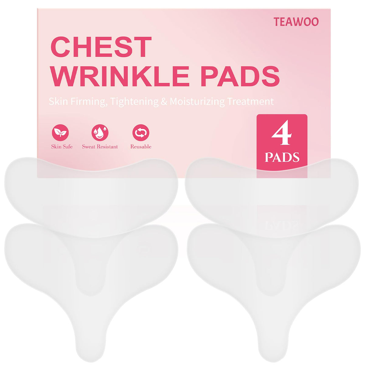 TEAWOO parches de silicona para arrugas del escote, suavizan la piel.