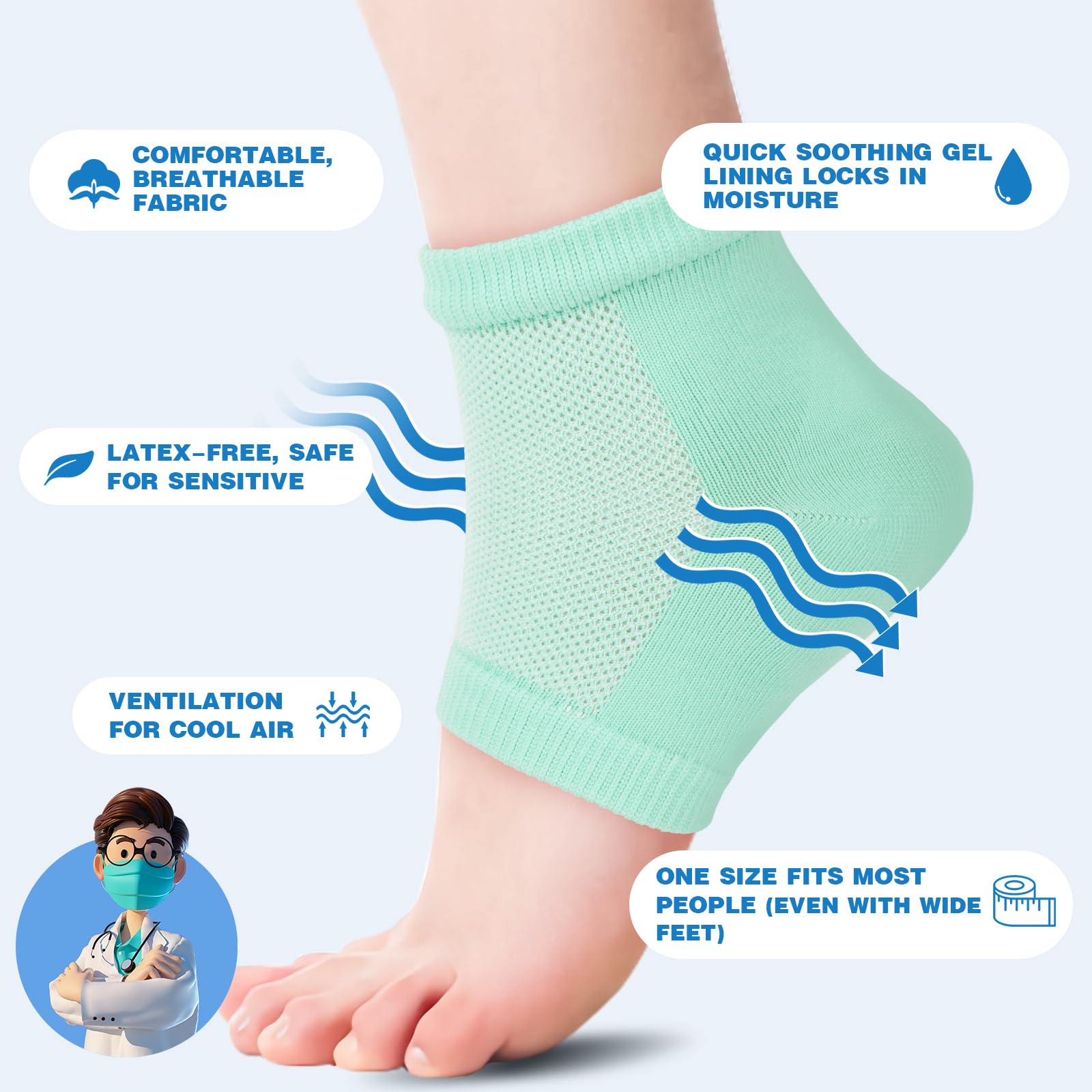 TEAWOO calcetines-talones-proteccion-rozaduras reducen la fricción dentro de los zapatos.
