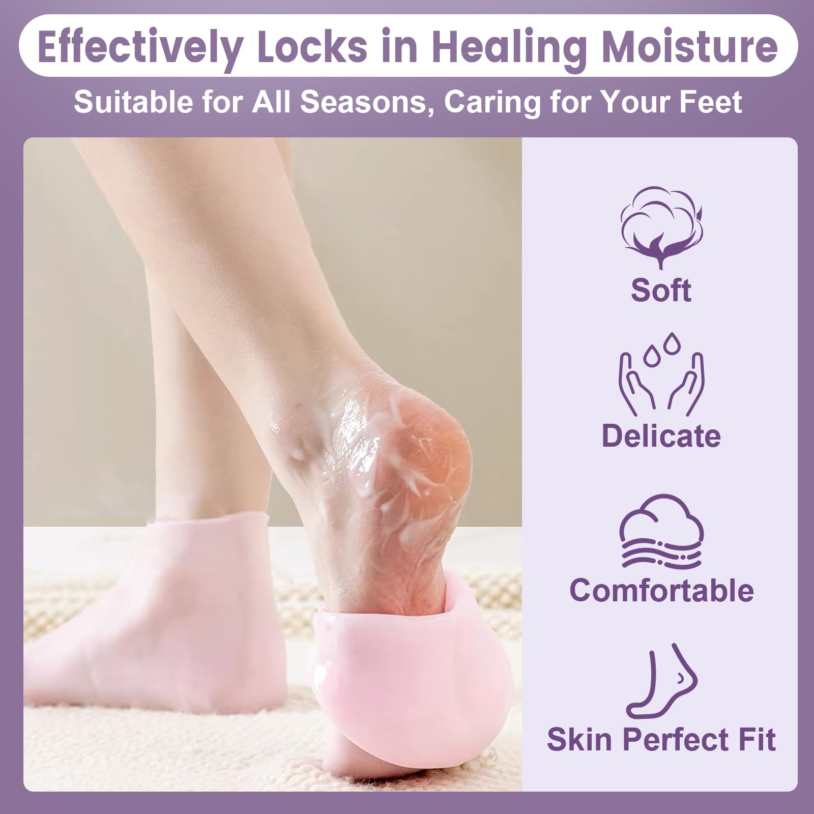 TEAWOO silicone socks stretch to fit most feet without slipping.