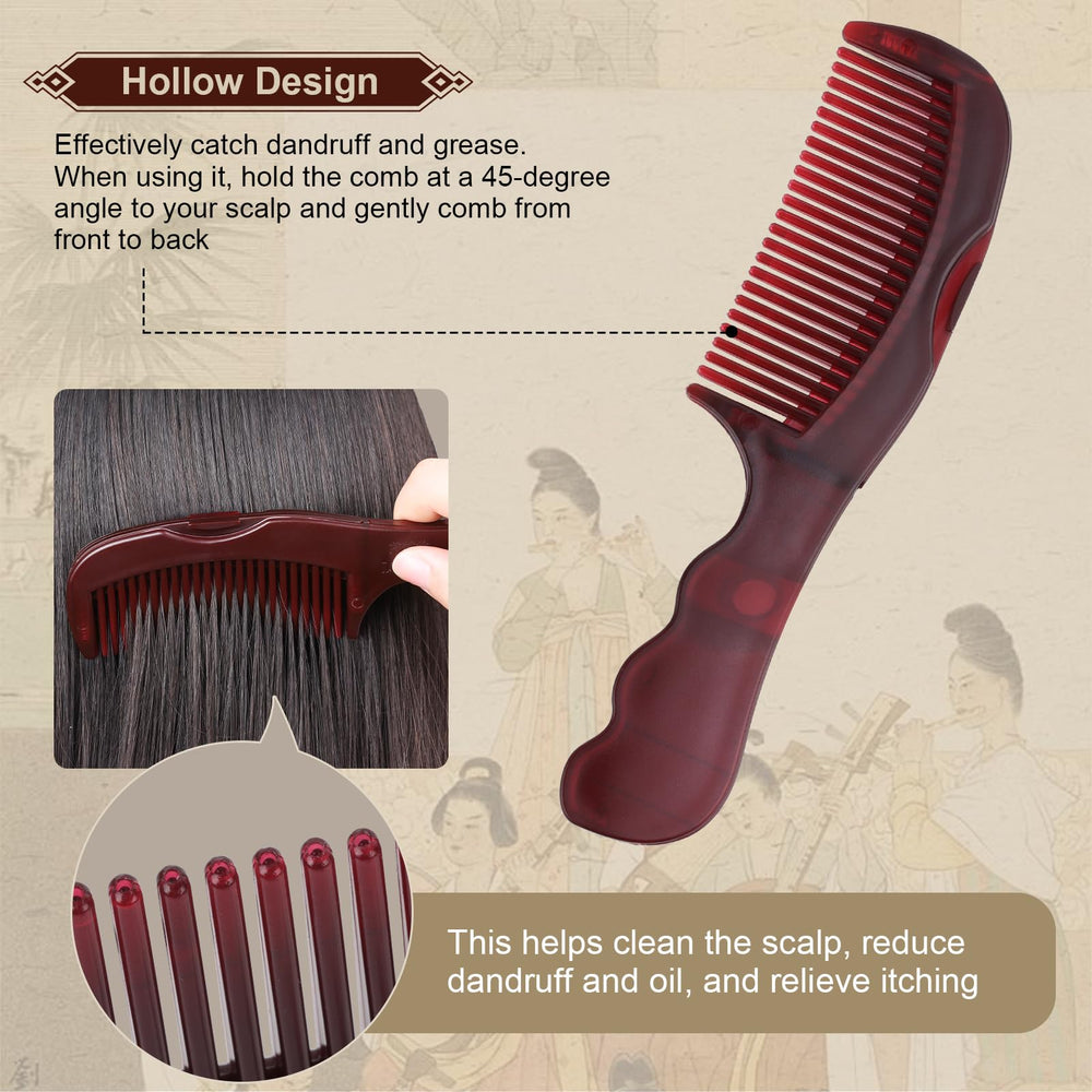 TEAWOO stainless steel fine-tooth comb for precise detangling and dandruff removal