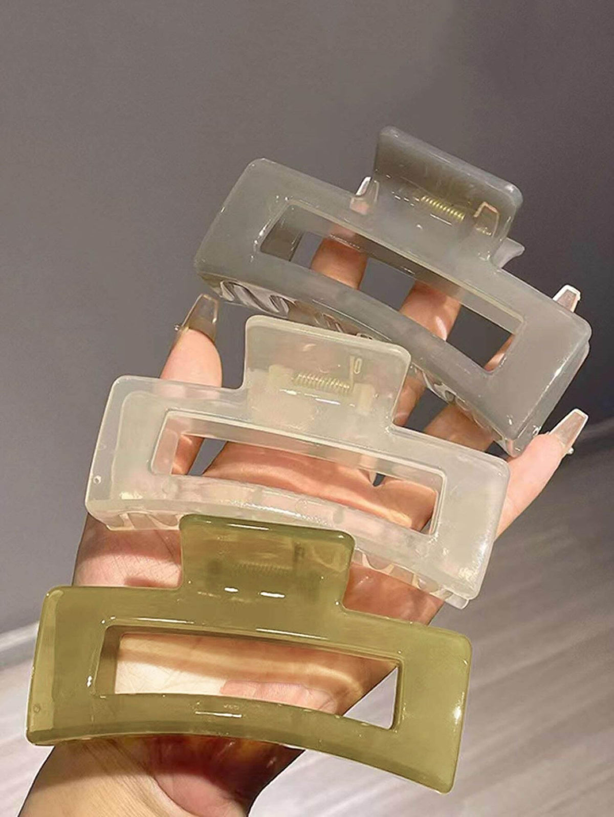 TEBIEKOY clip pelo grande rectangular, sujeción firme para cabello grueso.
