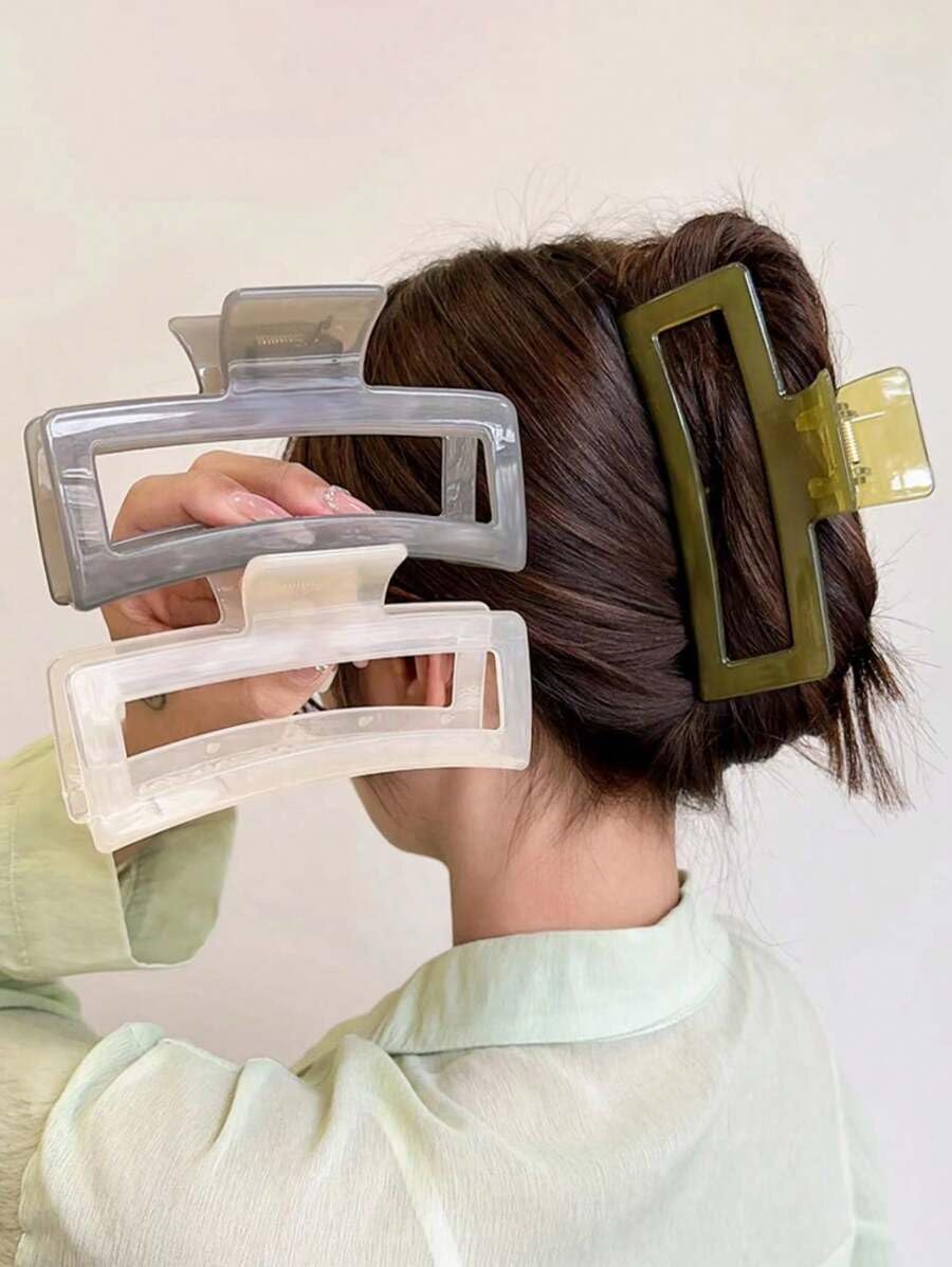 TEBIEKOY clip pelo grande transparente con efecto gel, agarre cómodo.