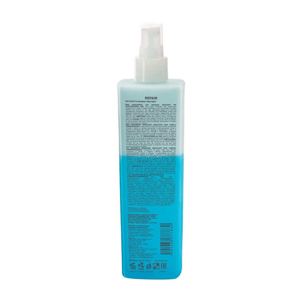 Tec Italy Due Faccetta Massimo, aplicación en medios y puntas para nutrición diaria del cabello.