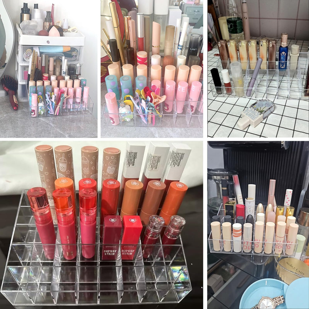 Tecbeauty lip tube storage display, angled view, high capacity