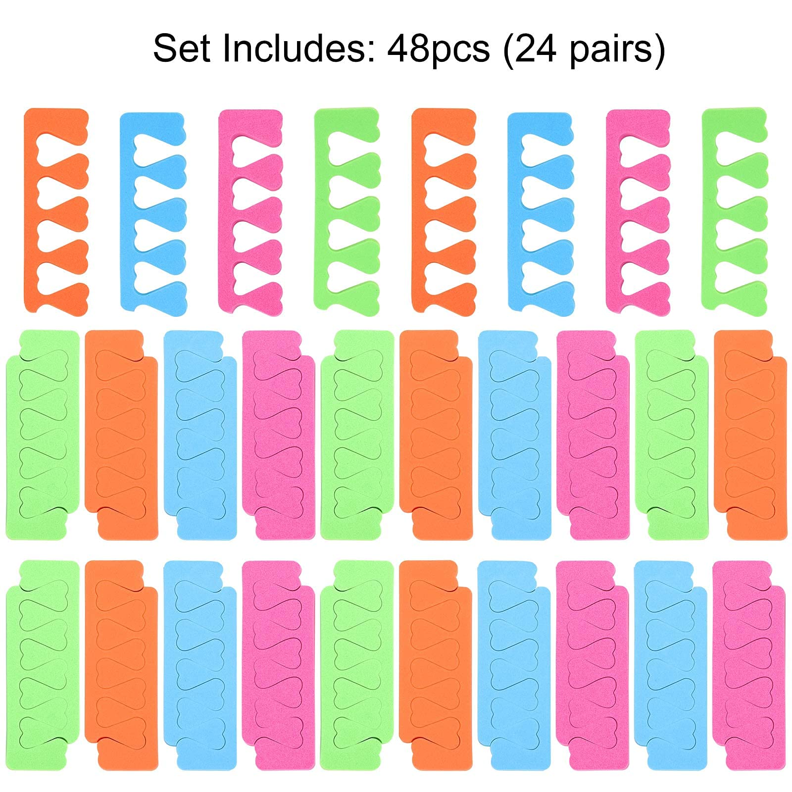 Tecbeauty reusable pedicure toe separators for repeated sessions