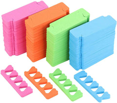Tecbeauty toe separators in a 120-piece multi-color pack for easy nail art prep.