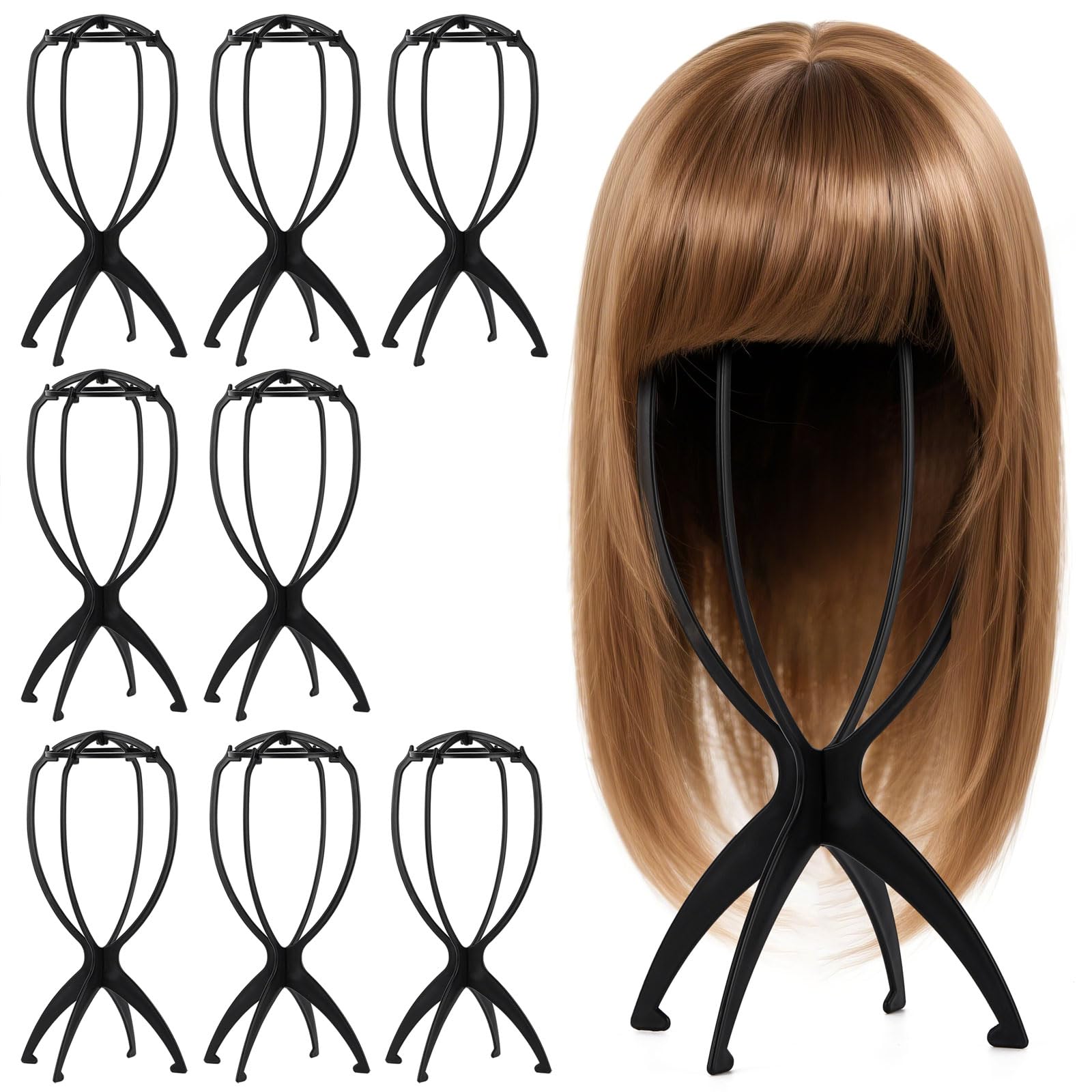 Tecbeauty wig stand collapsible design for easy travel and storage.