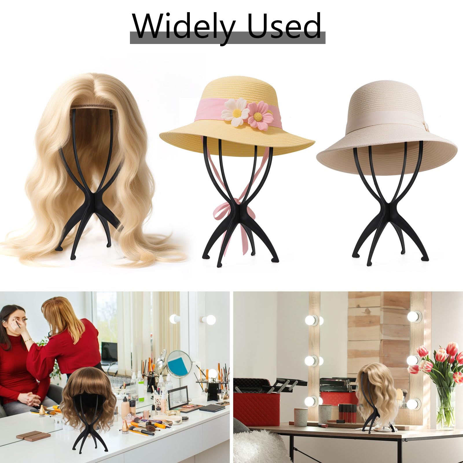Tecbeauty wig stand 13.8-inch height fits most wigs.
