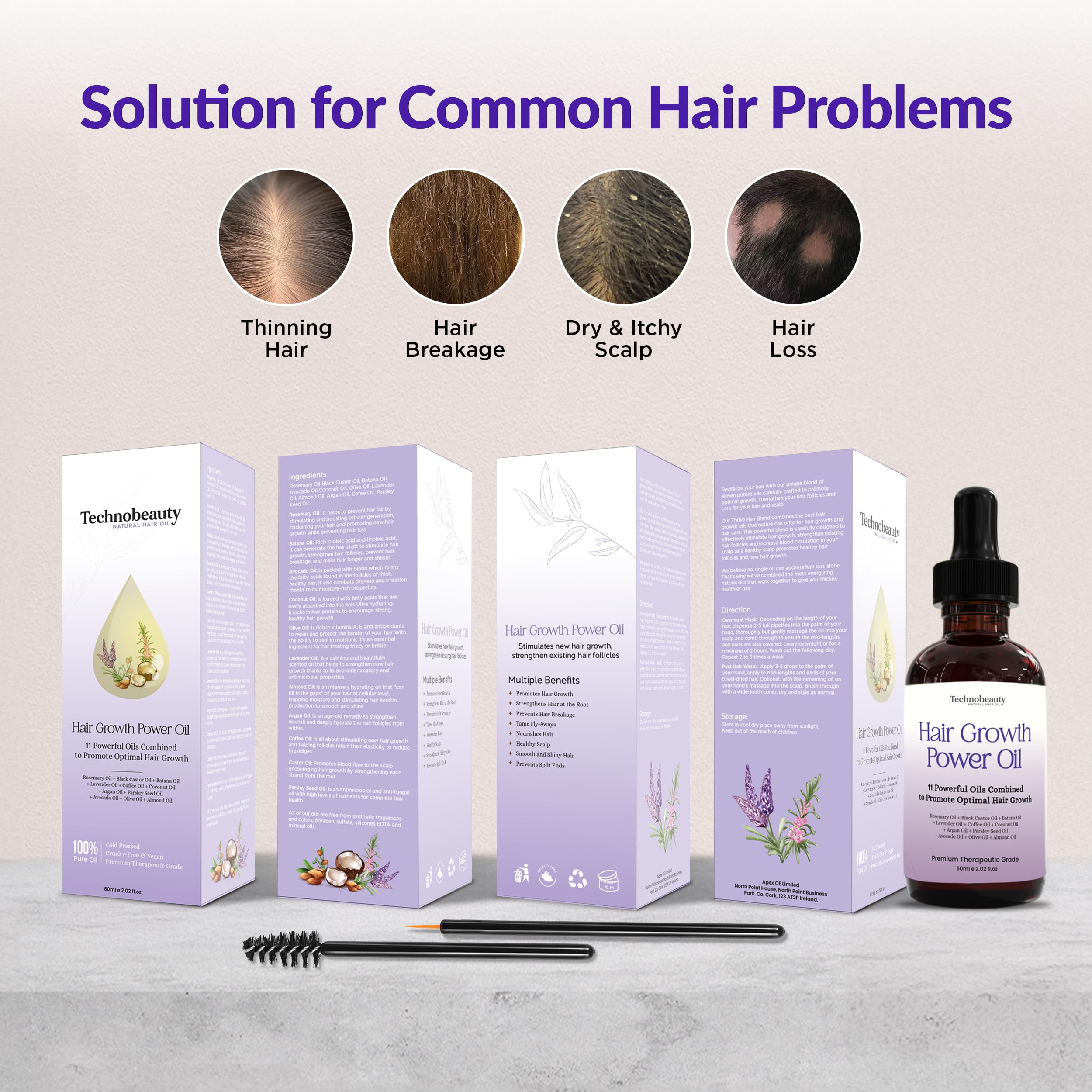 Technobeauty Aceite de argán para reparar y proteger el cabello
