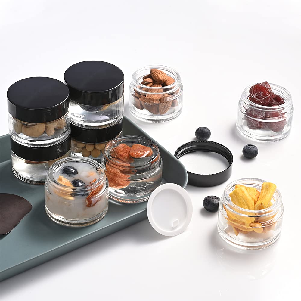 Tecohouse 1oz glass container close-up of airtight conical inner cap.