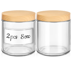 Tecohouse 8oz glass jar with lid showing compact size for cosmetics and spices