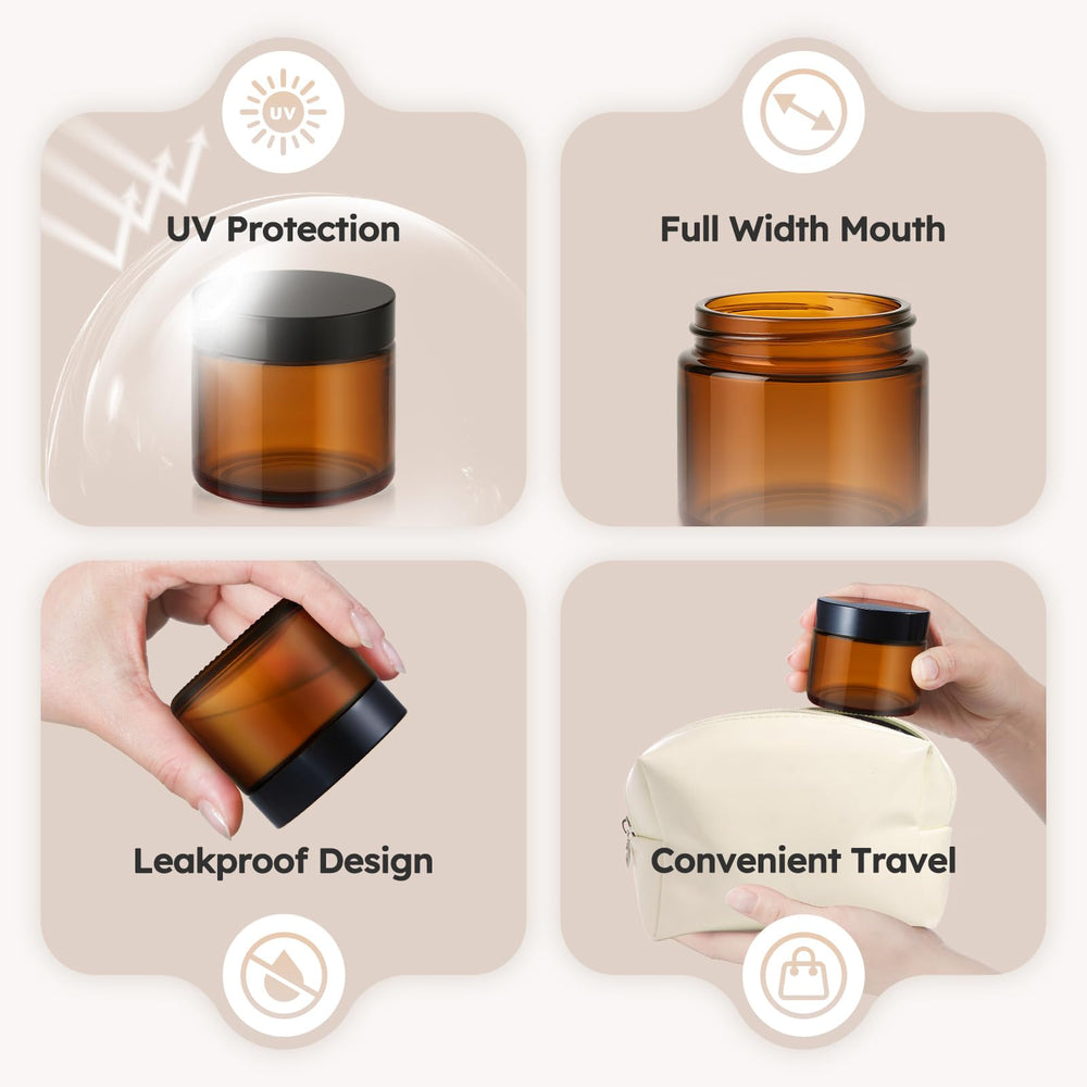 Tecohouse airtight 2oz jar keeps contents secure on trips.