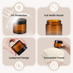 Tecohouse airtight 2oz jar keeps contents secure on trips.