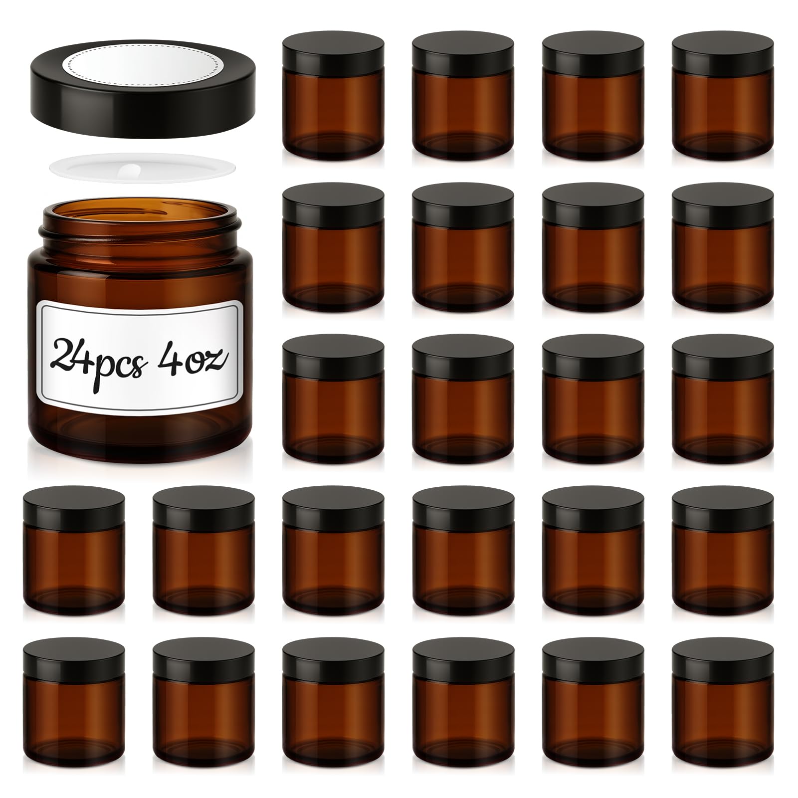 Tecohouse 4oz amber jar with lid close-up showing a secure seal for travel storage