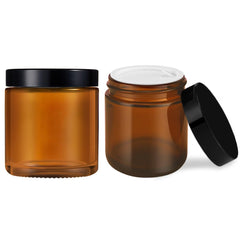 Tecohouse amber glass jar with lid protects contents from light and preserves color.