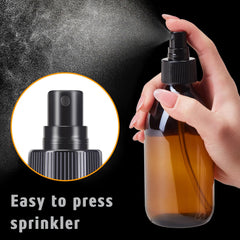Tecohouse amber bottle nozzle showing smooth spray and leak resistance.