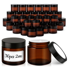 Tecohouse amber 2oz jar with lid for travel storage of cosmetics.