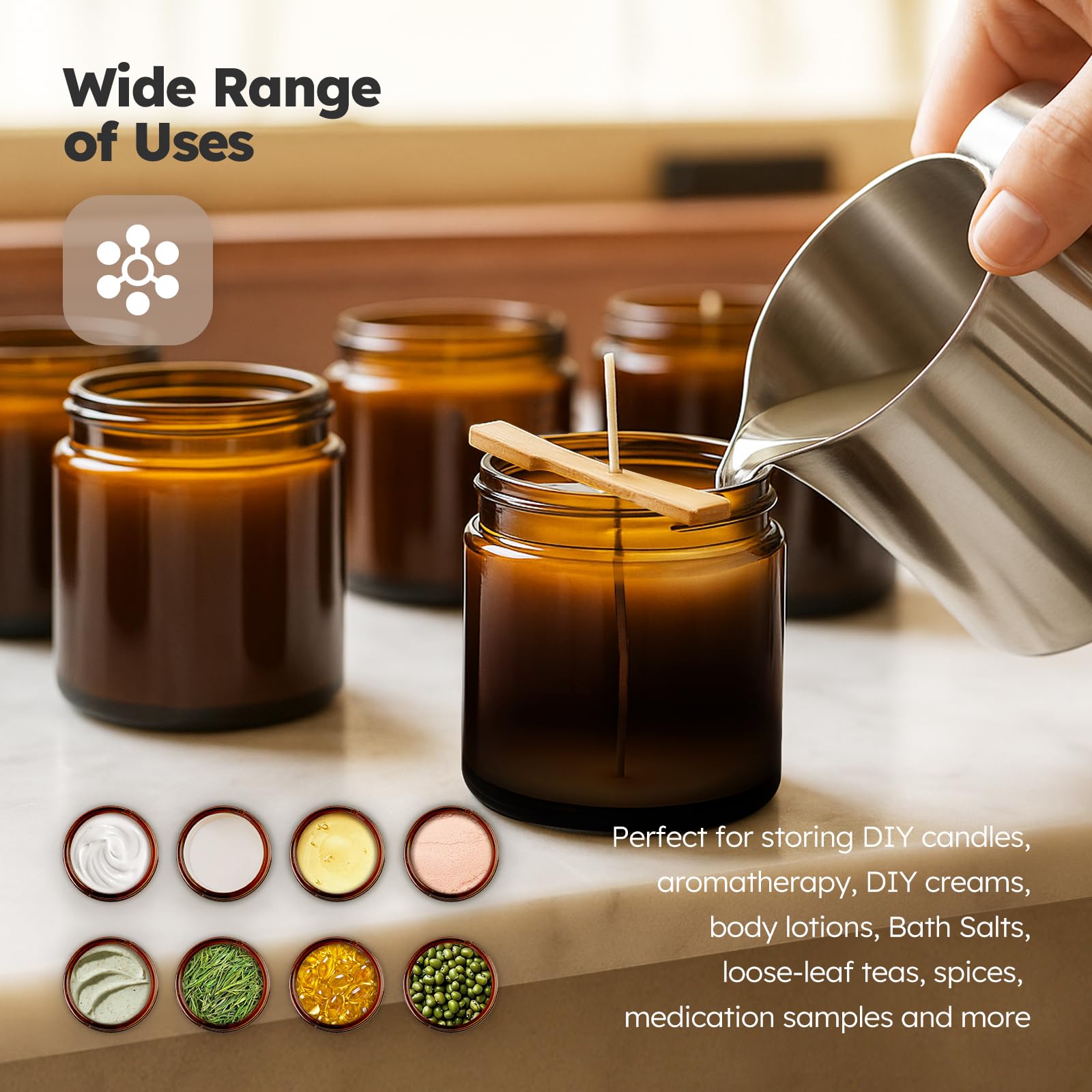 Tecohouse candle making jar suits DIY projects with easy reuse.