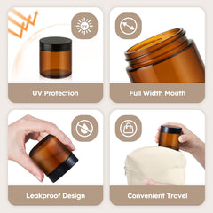 Tecohouse 4 oz amber jar demonstrates compact, portable storage for travel.