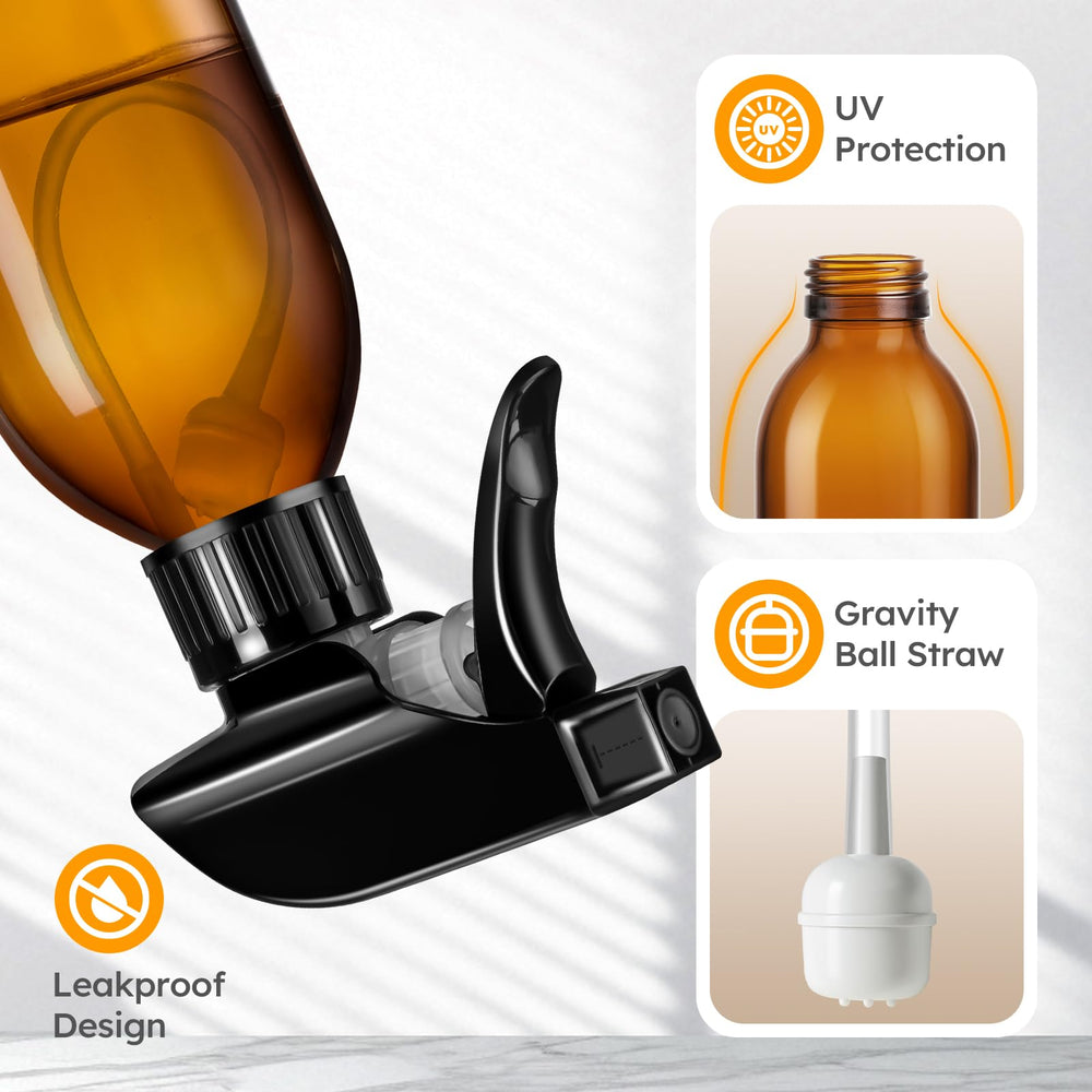 Tecohouse gravity-ball straw delivers a steady mist even when tilted.