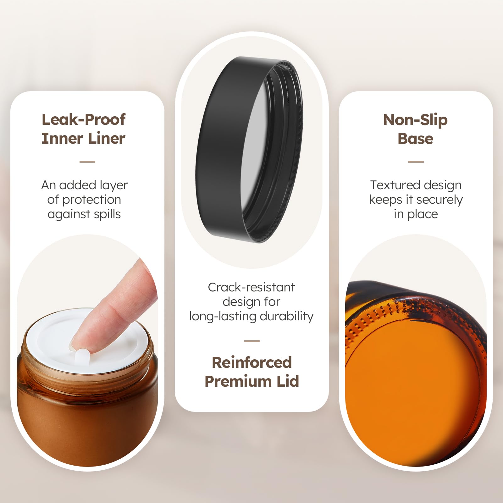 Tecohouse leakproof screw-top lid seals tightly to prevent leaks during transit.