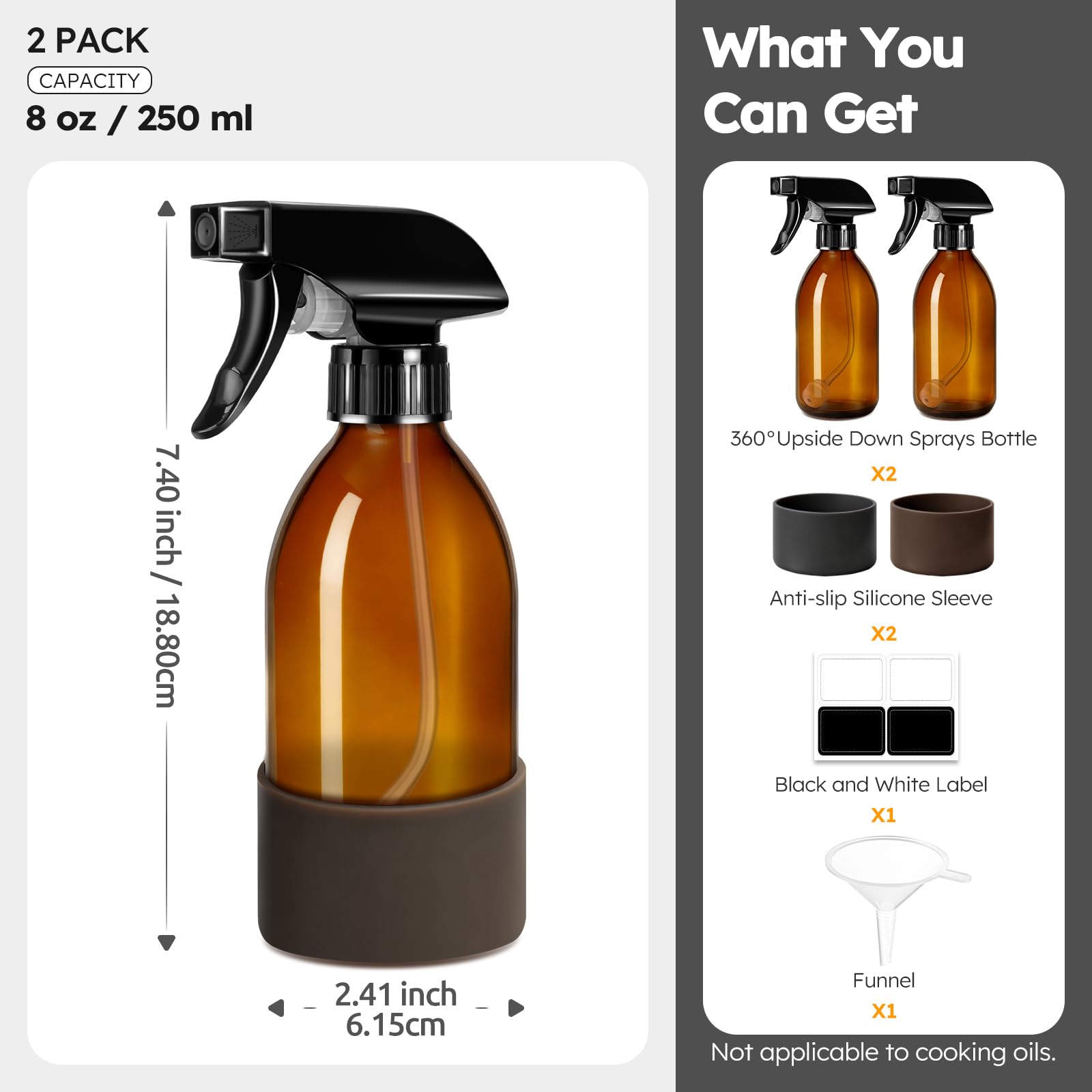 Tecohouse versatile 8 oz bottle suitable for cleaning and plant care.
