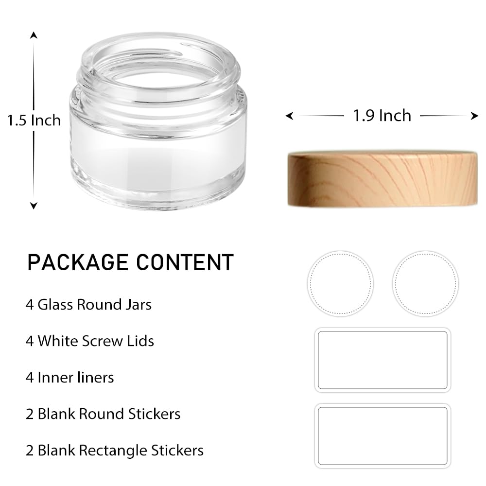 Tecohouse multi-use jars store creams, lotions, samples, and DIY cosmetics