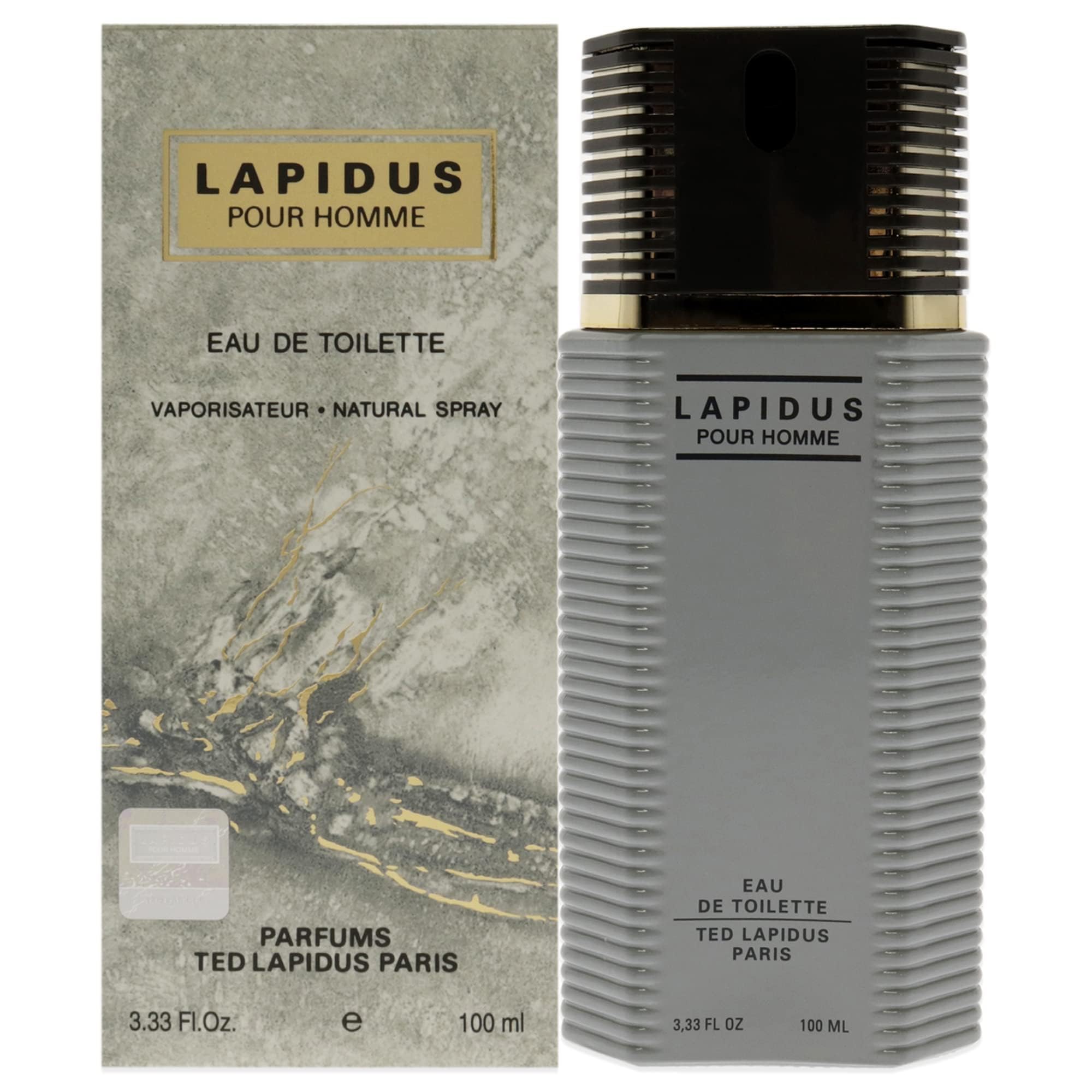 Ted Lapidus logo on bottle enhances premium appeal.