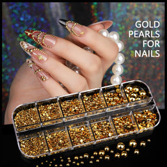Teenior cristales dorados para uñas, 8 formas para acentos elegantes.