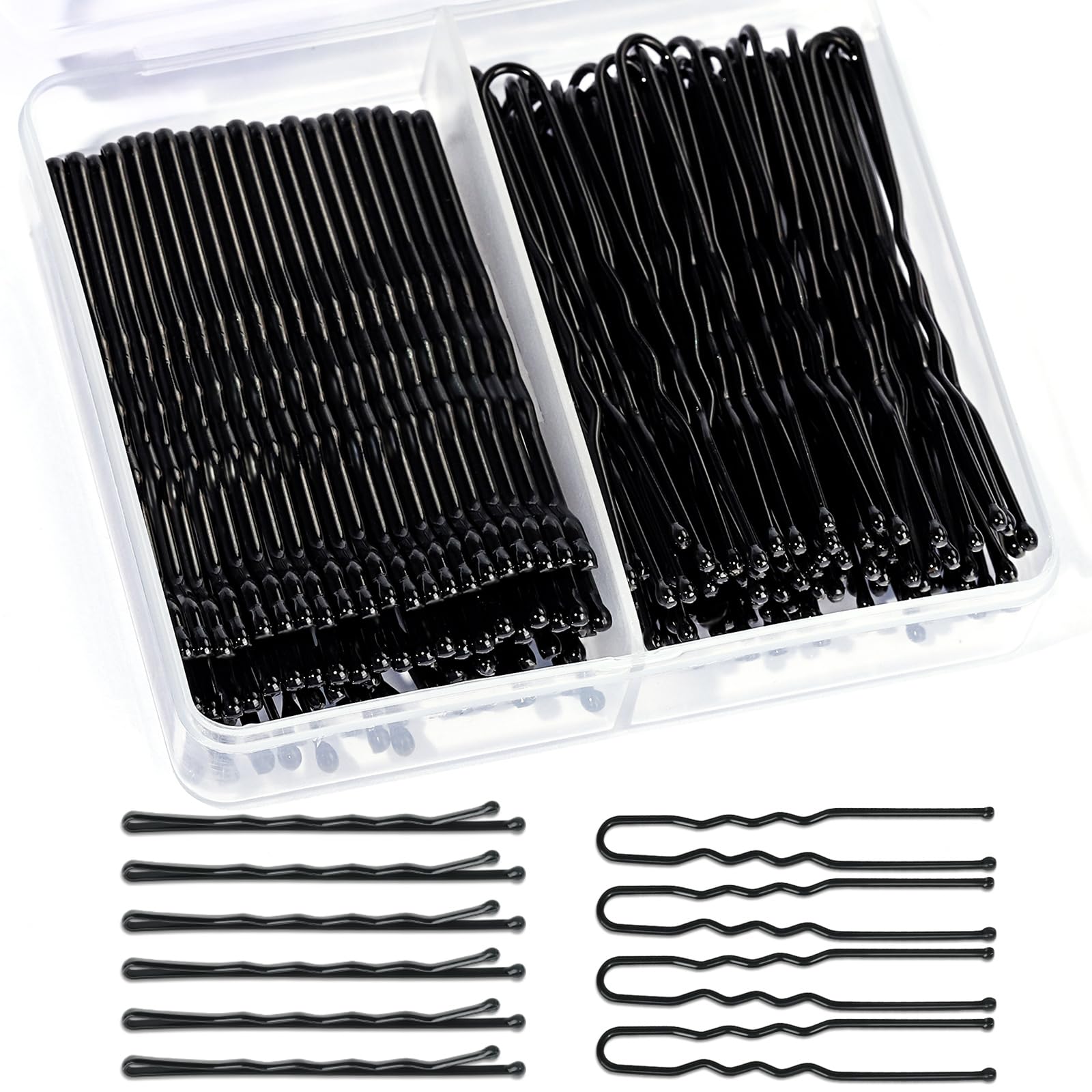 Teenitor 100Pcs black bobby pins pack for on-the-go styling