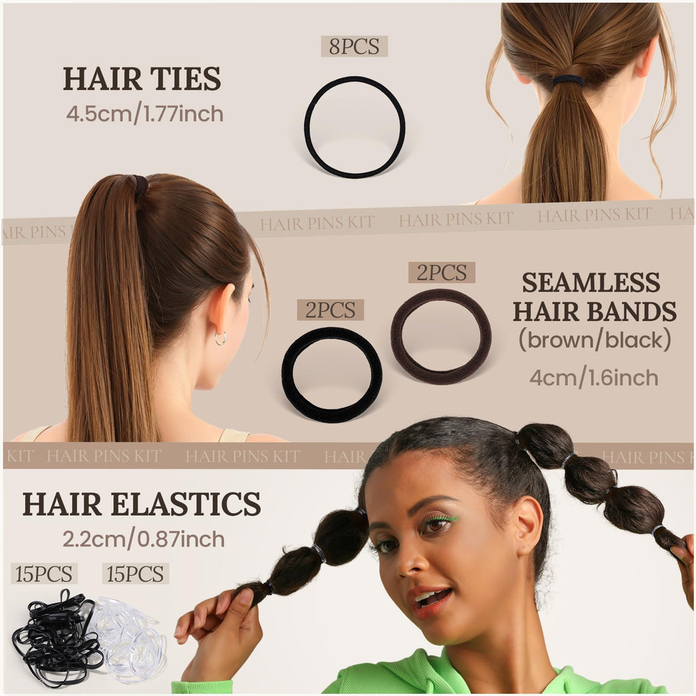 Teenitor 163psc bandas para cabello, colores naturales