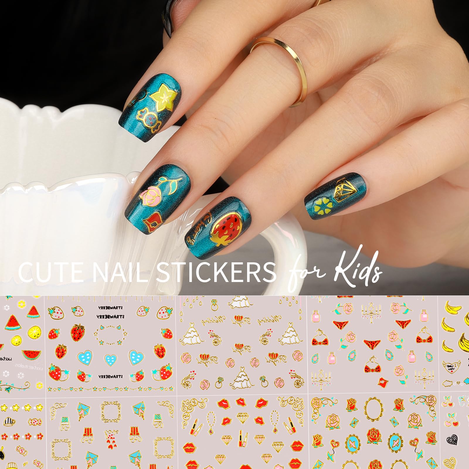 Teenitor gold and silver moon star decals for shimmering accents.